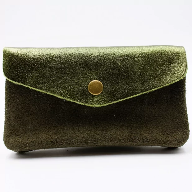 Porte monnaie cuir pailleté et peau