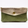 Porte monnaie cuir pailleté et peau