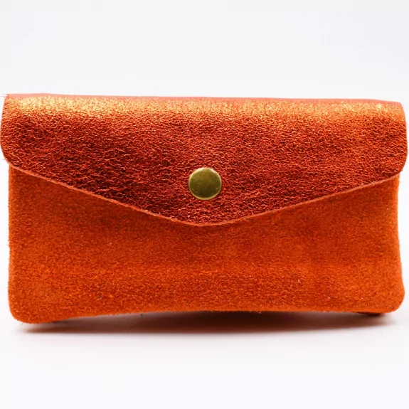 Porte monnaie cuir pailleté et peau