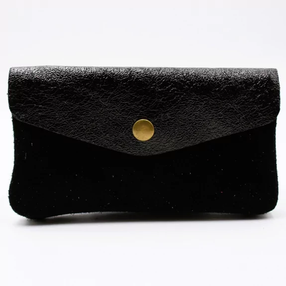 Porte monnaie cuir pailleté et peau