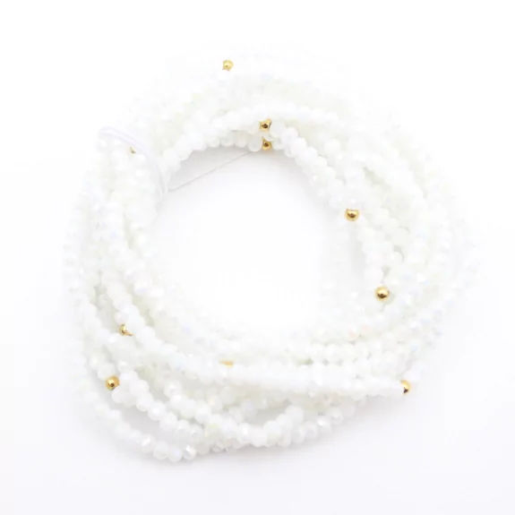 Pack de 12 bracelets petites perles de cristal