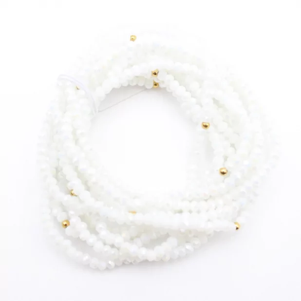 Pack de 12 bracelets petites perles de cristal