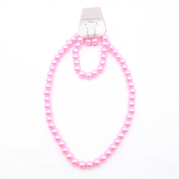 parure de perles collier + bracelet + boucle d'oreille