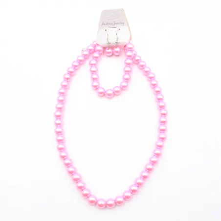 parure de perles collier + bracelet + boucle d'oreille