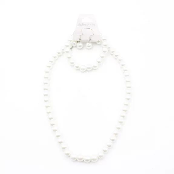 parure de perles collier + bracelet + boucle d'oreille