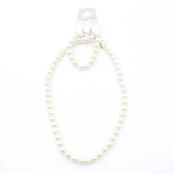 parure de perles collier + bracelet + boucle d'oreille