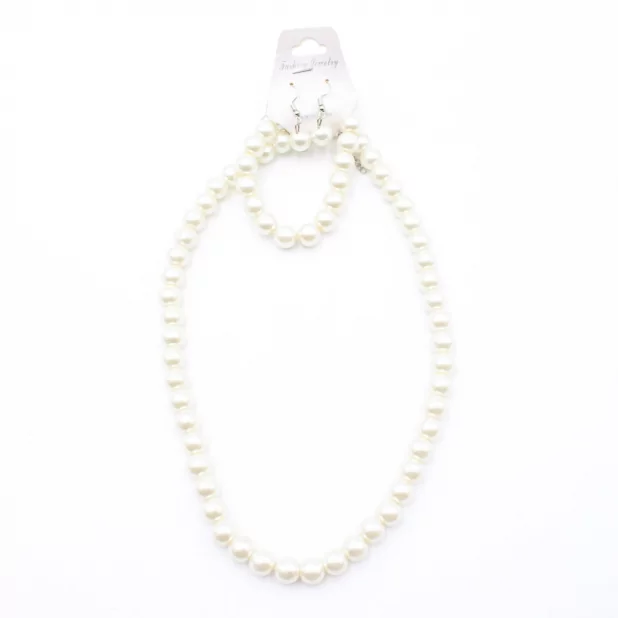 parure de perles collier + bracelet + boucle d'oreille