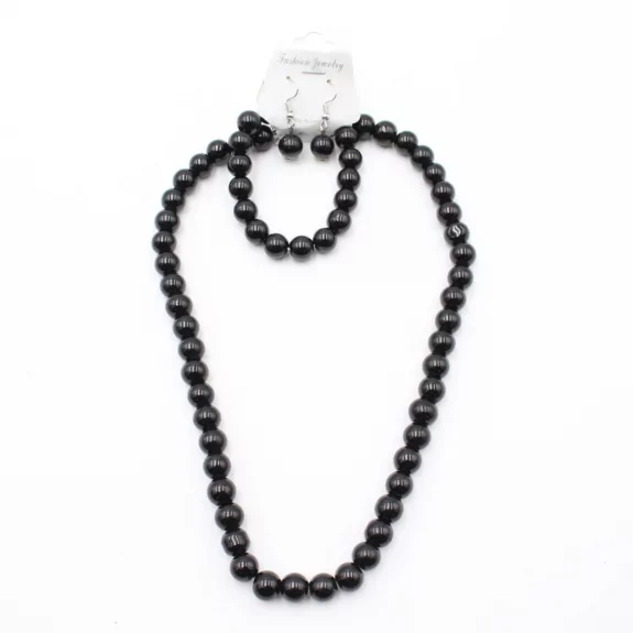 parure de perles collier + bracelet + boucle d'oreille