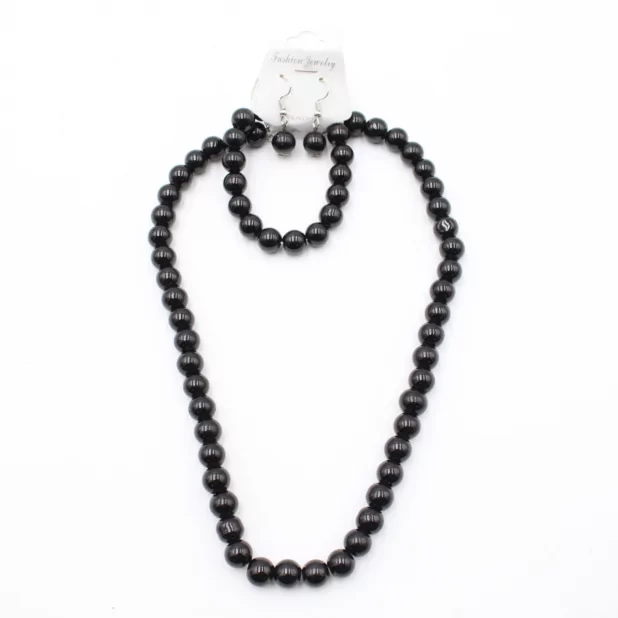 parure de perles collier + bracelet + boucle d'oreille