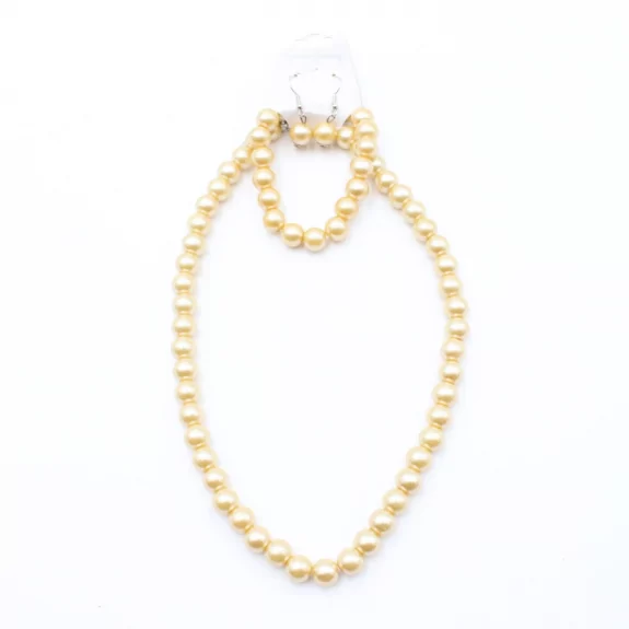 parure de perles collier + bracelet + boucle d'oreille