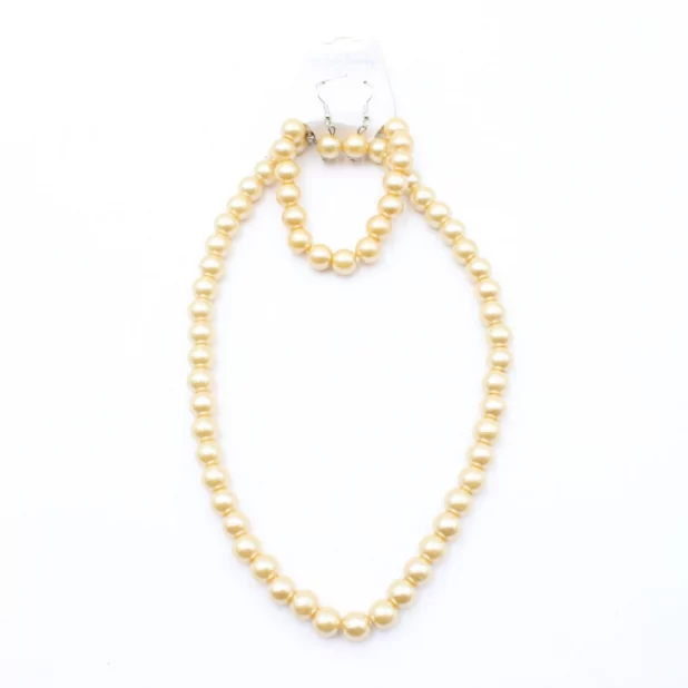 parure de perles collier + bracelet + boucle d'oreille