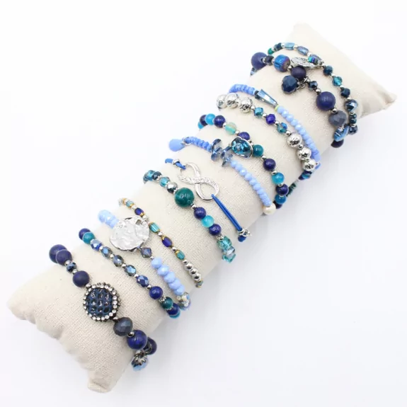 Pack de 12 bracelets perles et pampilles