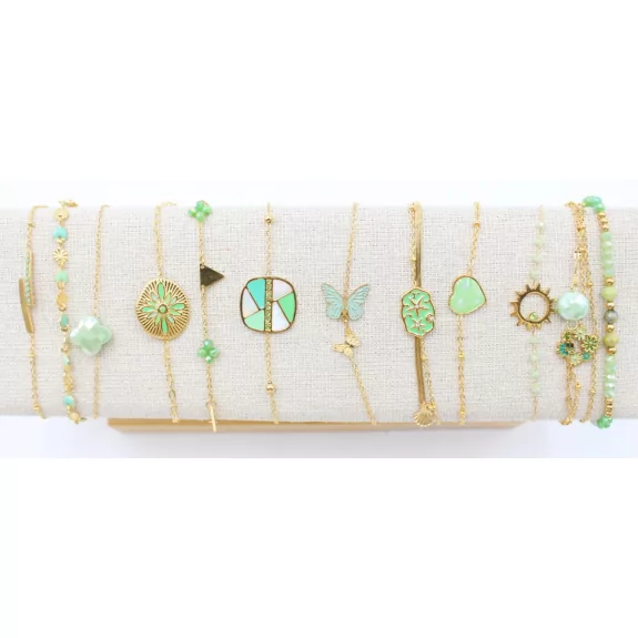 Pack de 12 bracelets acier - VERT CLAIR