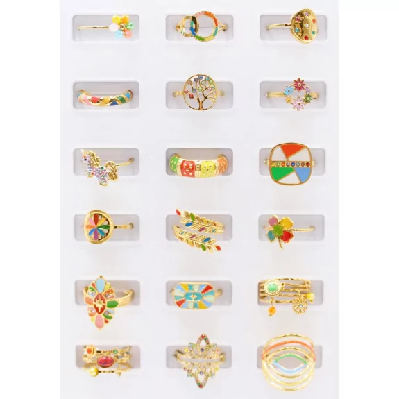 Pack 18 bagues acier inoxydable - MULTI