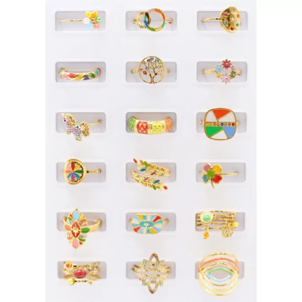 Pack 18 bagues acier inoxydable - MULTI