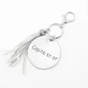 Porte clefs avec message copine en or