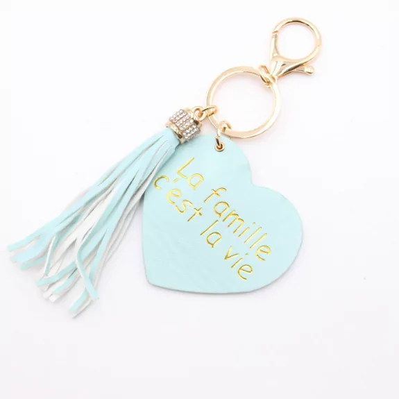 Porte clefs avec message la famille c'est la vie