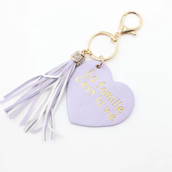 Porte clefs avec message la famille c'est la vie