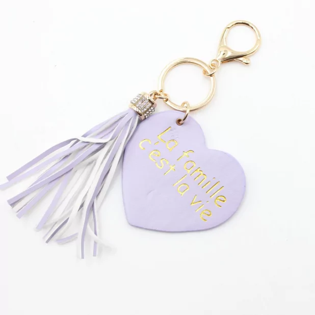 Porte clefs avec message la famille c'est la vie