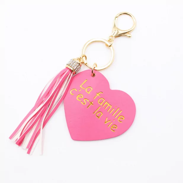 Porte clefs avec message la famille c'est la vie