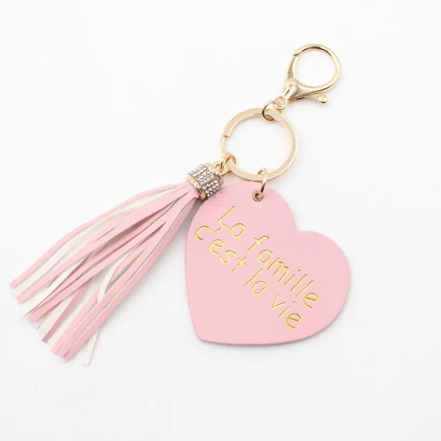 Porte clefs avec message la famille c'est la vie