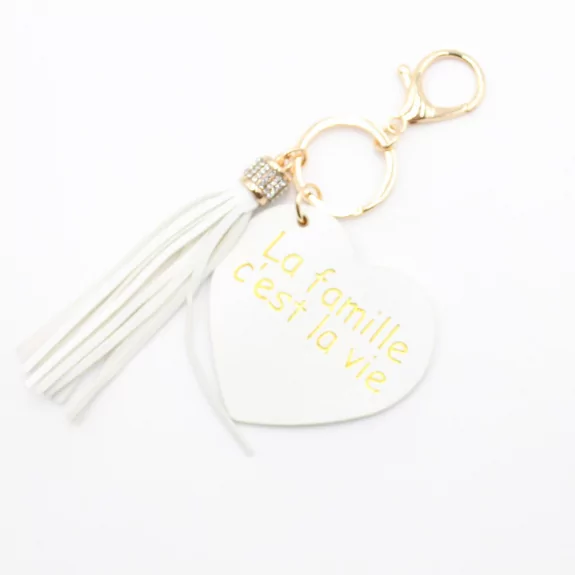 Porte clefs avec message la famille c'est la vie