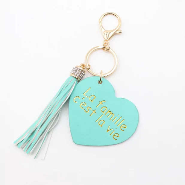 Porte clefs avec message la famille c'est la vie