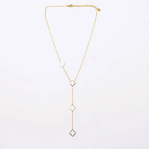 Collier acier inoxydable avec trèfle émaillé