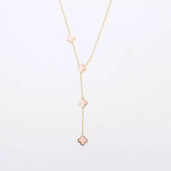 Collier acier inoxydable avec trèfle émaillé