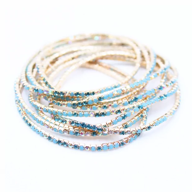 Lot de 10 bracelets strass