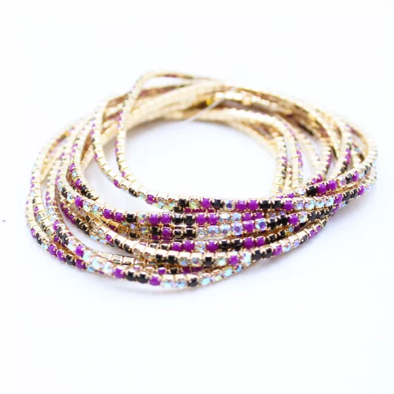Lot de 10 bracelets strass
