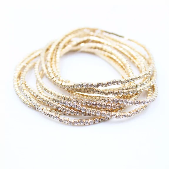 Lot de 10 bracelets strass