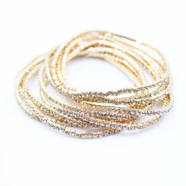 Lot de 10 bracelets strass