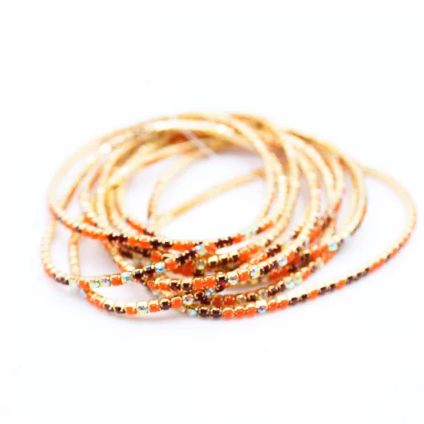 Lot de 10 bracelets strass