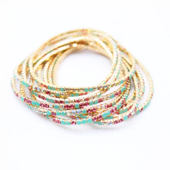 Lot de 10 bracelets strass