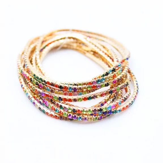 Lot de 10 bracelets strass