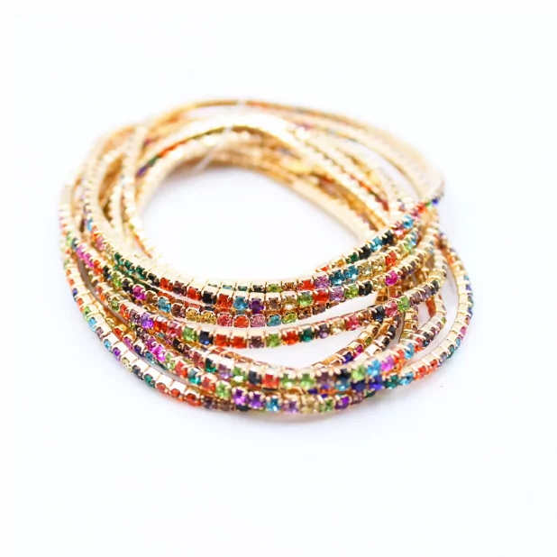 Lot de 10 bracelets strass
