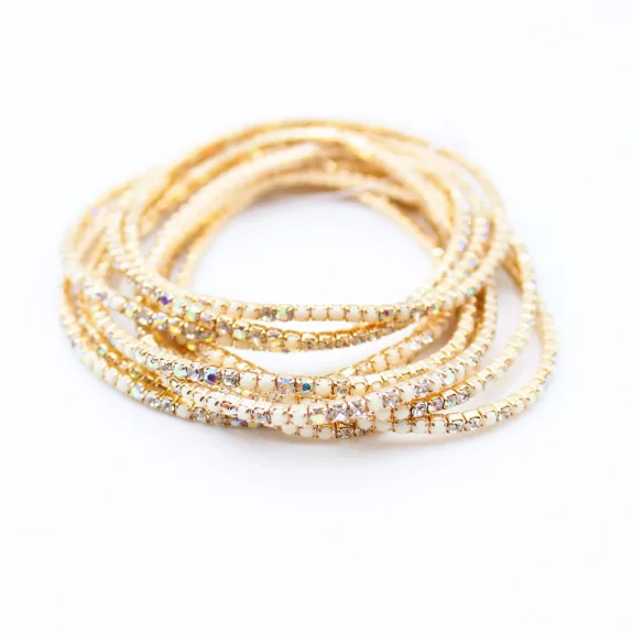 Lot de 10 bracelets strass