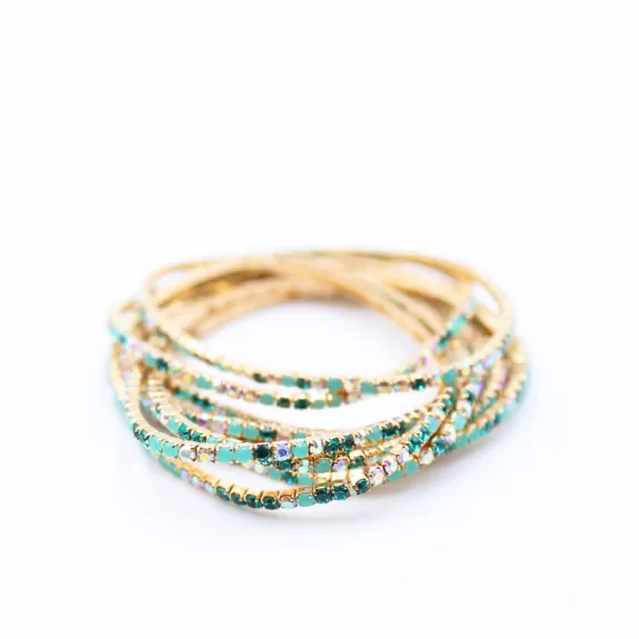 Lot de 10 bracelets strass