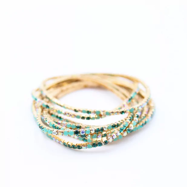 Lot de 10 bracelets strass