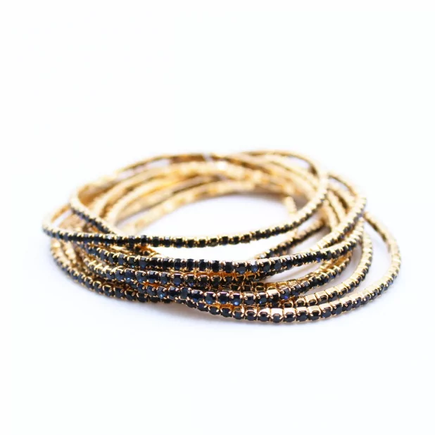 Lot de 10 bracelets strass