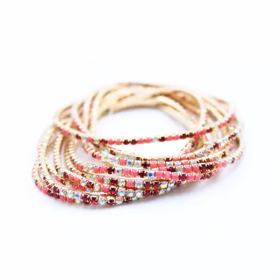 Lot de 10 bracelets strass