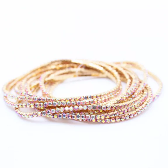 Lot de 10 bracelets strass