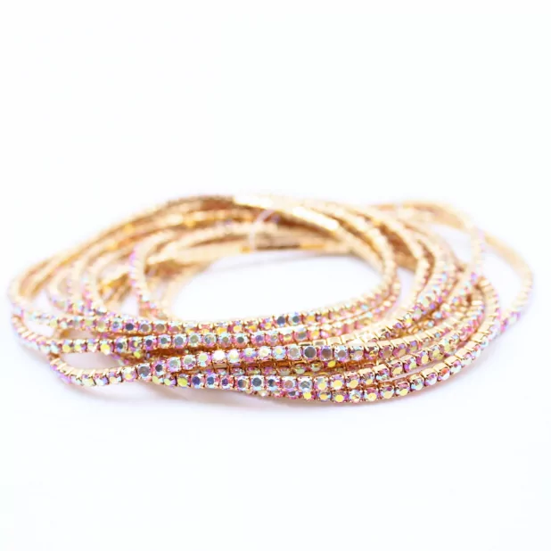 Lot de 10 bracelets strass