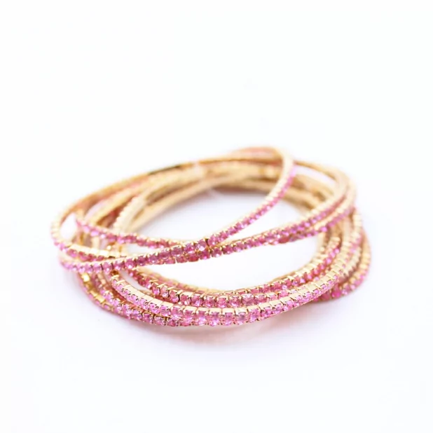 Lot de 10 bracelets strass