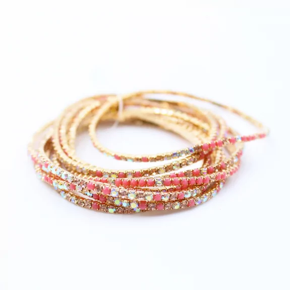 Lot de 10 bracelets strass