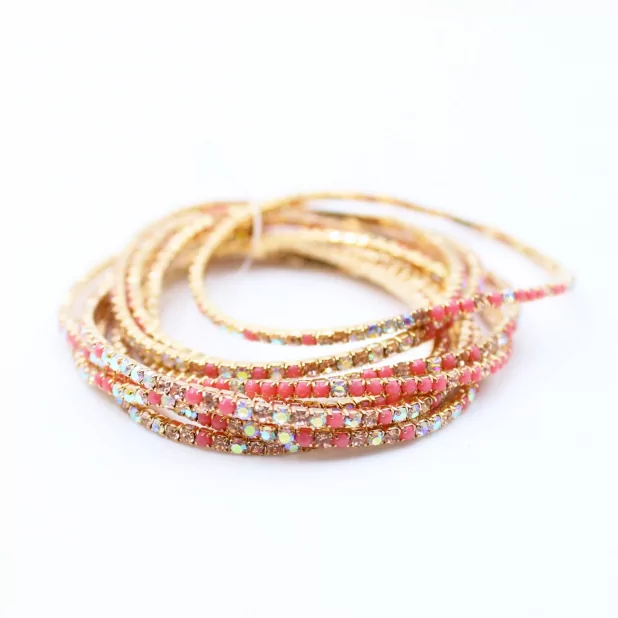 Lot de 10 bracelets strass