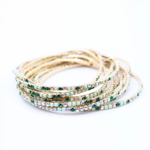 Lot de 10 bracelets strass
