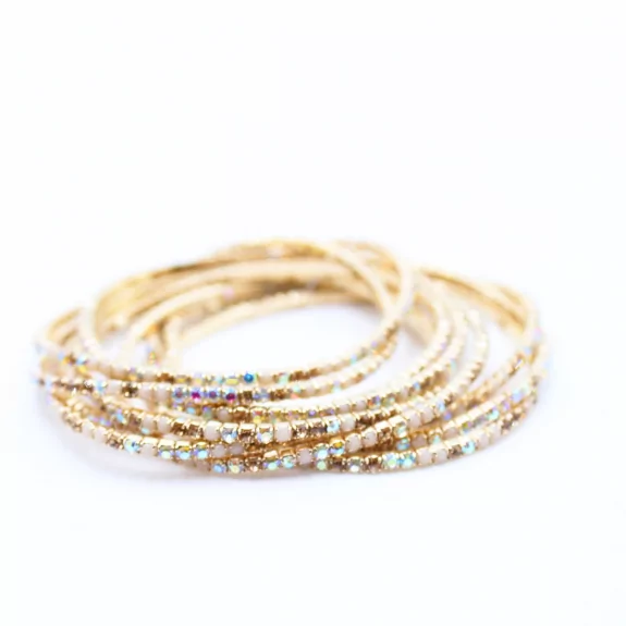 Lot de 10 bracelets strass