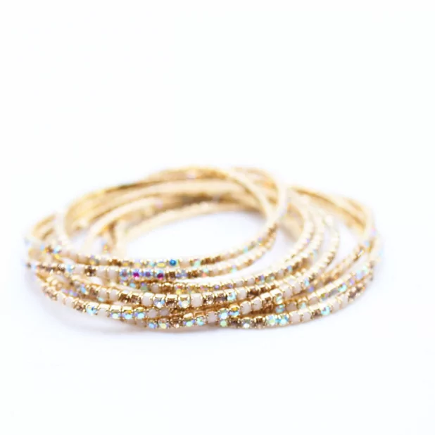 Lot de 10 bracelets strass